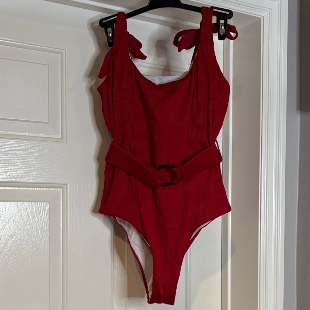 Elegant Red Women's One-Piece Swimsuit